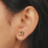 GEMHUB 925 Sterling Silver Gemstone Stud Earrings - Yellow Citrine 5.40 Ct