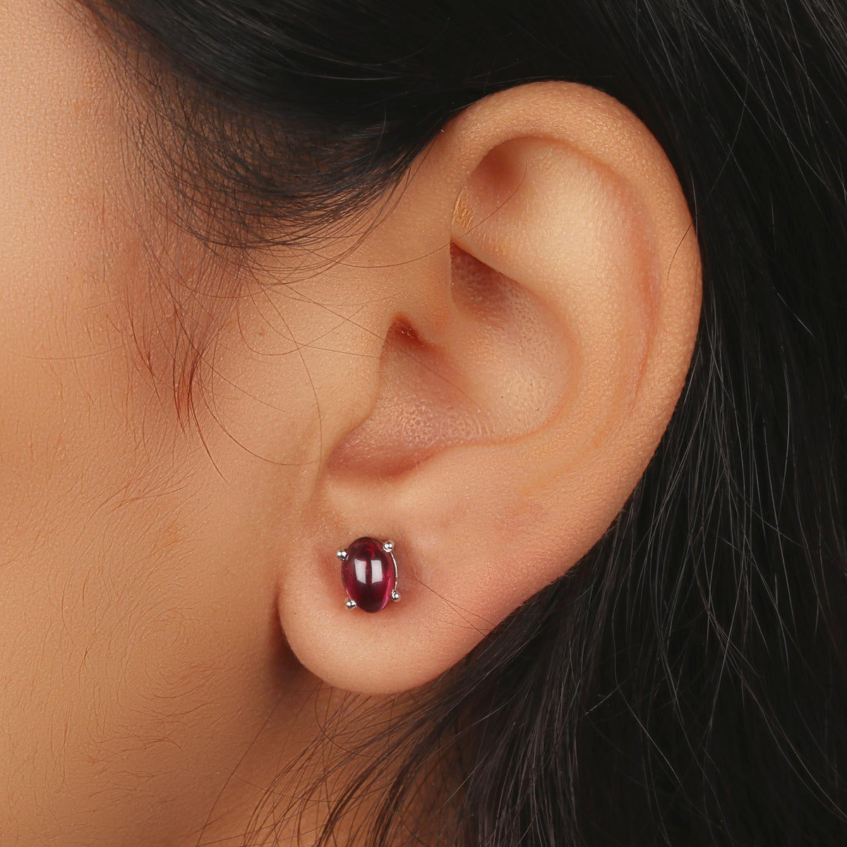 GEMHUB 925 Sterling Silver Gemstone Stud Earrings - Purple Amethyst 4.15 Ct