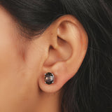 GEMHUB 925 Sterling Silver Gemstone Stud Earrings - Smoky Topaz 5.80 Ct
