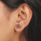 GEMHUB 925 Sterling Silver Gemstone Stud Earrings - Smoky Topaz 3.65 Ct