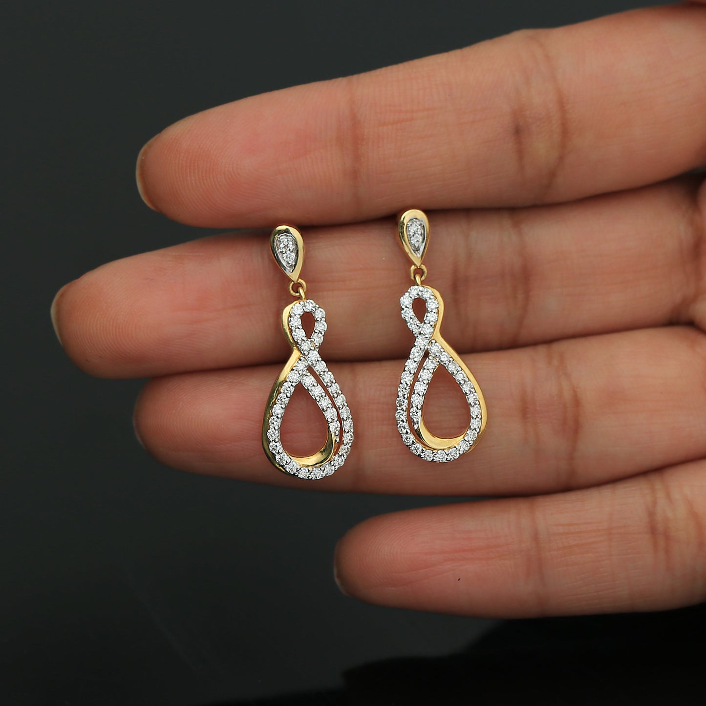 0.70 Ct. IGI Certified  18K Solid Gold Natural Diamond Earrings for Women