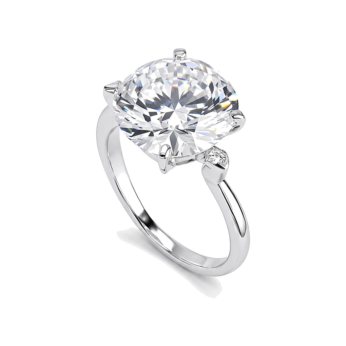 9.00 ct DEW Certified White Moissanite Solitaire Ring – Anniversary Gift for Wife 18K G 18K Gold Plated – white background main image