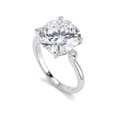 9.00 ct DEW Certified White Moissanite Solitaire Ring – Anniversary Gift for Wife 18K G 18K Gold Plated – white background main image