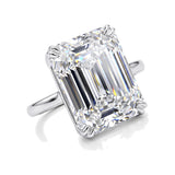 9.00 ct DEW White Moissanite Emerald Cut Solitaire Ring For Wife 18K Gold Plated Vermeil – white background main image
