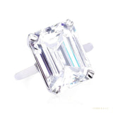 9.00 ct DEW White Moissanite Emerald Cut Solitaire Ring For Wife 18K Gold Plated Vermeil – white background main image