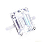 9.00 ct DEW White Moissanite Emerald Cut Solitaire Ring For Wife 18K Gold Plated Vermei 18K Gold Plated