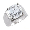 9.25 ct DEW White Moissanite Men's Solitaire Ring – Christmas Gift 18K Gold Plated Verm 18K Gold Plated – white background main image