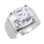 9.25 ct DEW White Moissanite Men's Solitaire Ring – Christmas Gift 18K Gold Plated Verm 18K Gold Plated