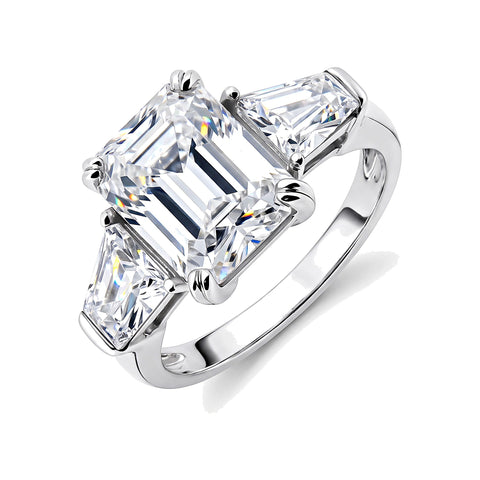 9.40 ct DEW Treated Off White Moissanite Ring in Birthday Gift for Her 18K Gold Plated 18K Gold Plated – white background main image