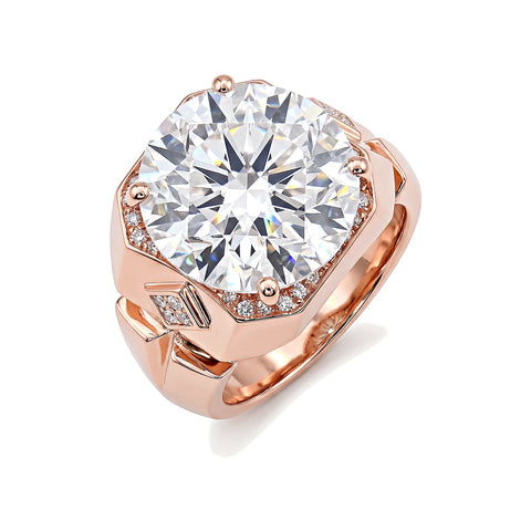 9.50 ct DEW Moissanite Solitaire Ring Shine & Luster Gift for Her Birthday 18K Gold Pla 18K Gold Plated – white background main image