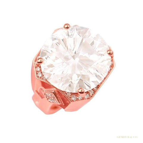 9.50 ct DEW Moissanite Solitaire Ring Shine & Luster Gift for Her Birthday 18K Gold Pla 18K Gold Plated – white background main image