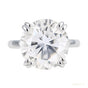 9.80 ct DEW Certified Round Cut Blue Moissanite Solitaire Ring In 18K Gold Plated Verme 18K Gold Plated