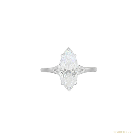 9 ct DEW Certified White Moissanite Solitaire Ring. For Anniversary Gift 18K Gold Plate 18K Gold Plated – white background main image