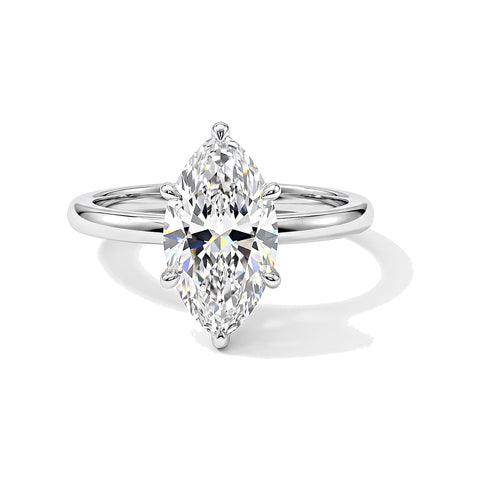 9 ct DEW Certified White Moissanite Solitaire Ring Valentine's Day Gift 18K Gold Plated – white background main image