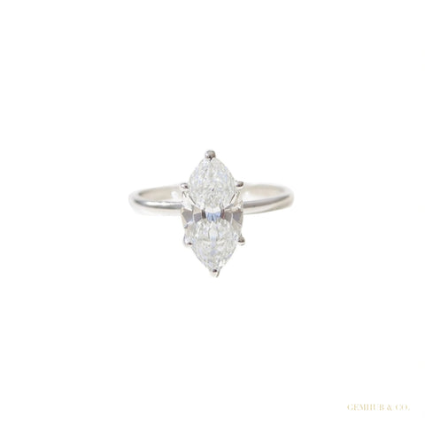 9 ct DEW Certified White Moissanite Solitaire Ring Valentine's Day Gift 18K Gold Plated – white background main image