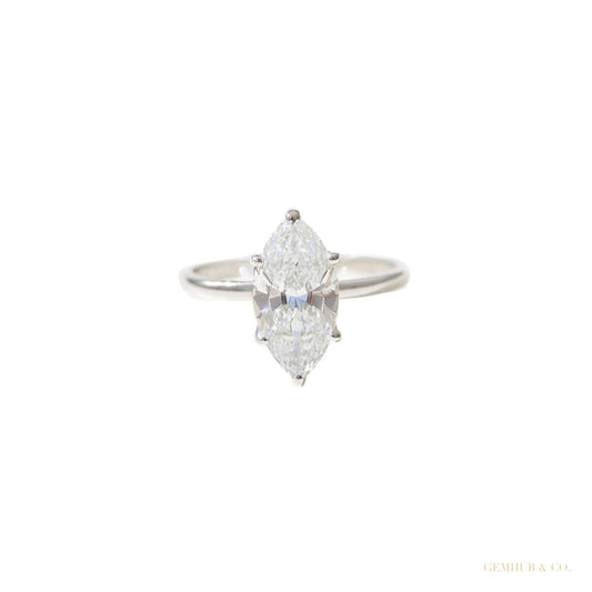 9 ct DEW Certified White Moissanite Solitaire Ring Valentine's Day Gift 18K Gold Plated – white background main image