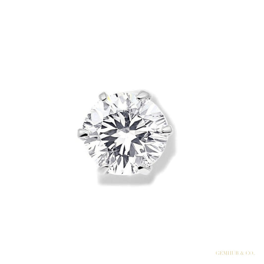 9.00 ct DEW Certified White Moissanite Solitaire Studs In Gold Vermeil – white background main image