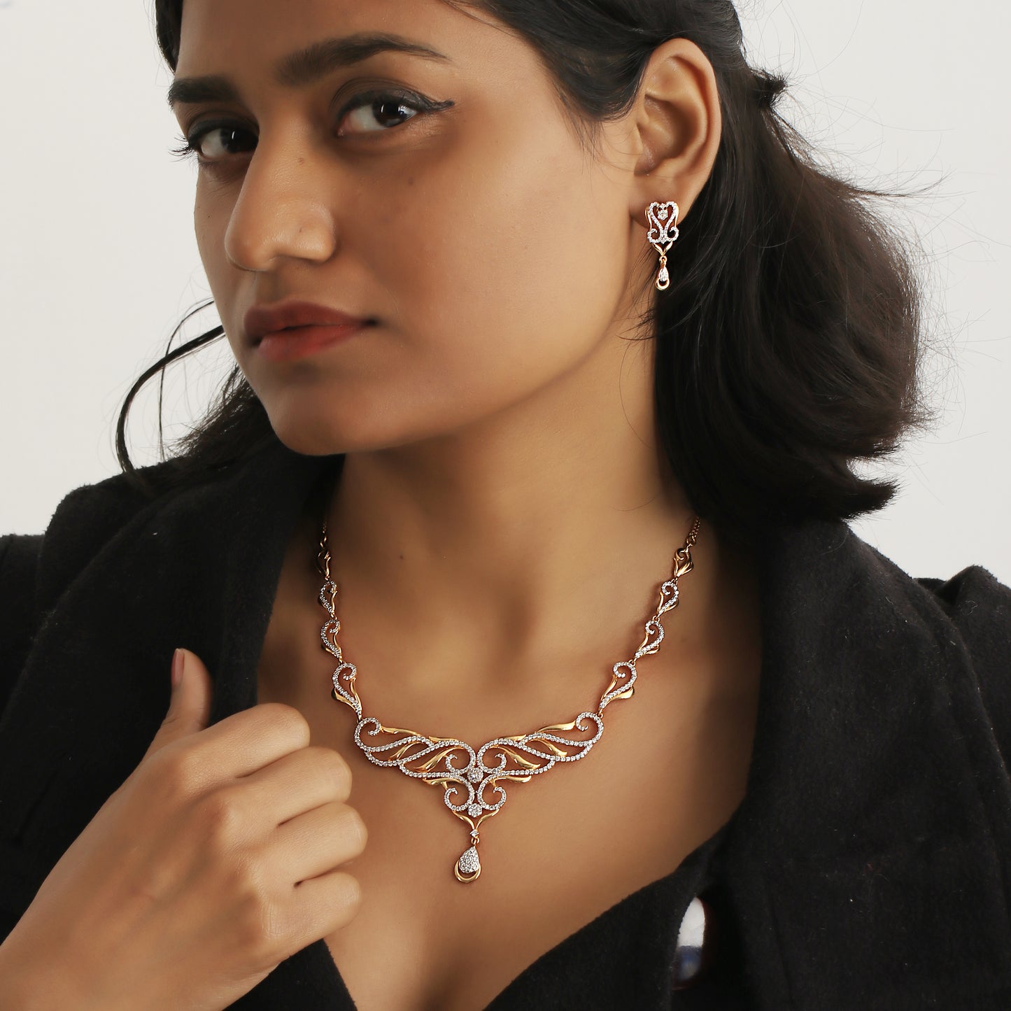 Timeless Diamond Necklace & Earrings Set