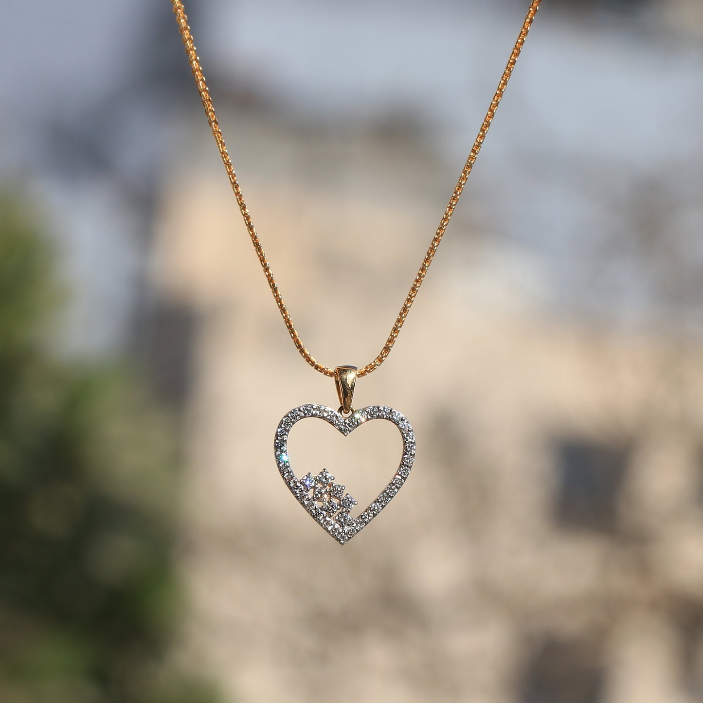 Heart-Shaped Diamond Pendant