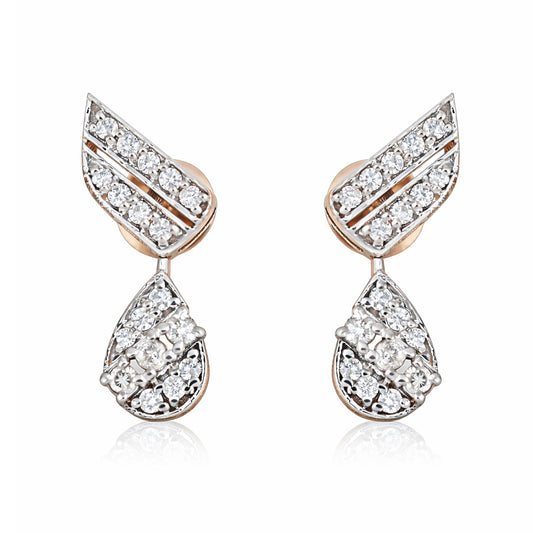 18K Lab-Grown Diamond Pave Round Stud Earrings