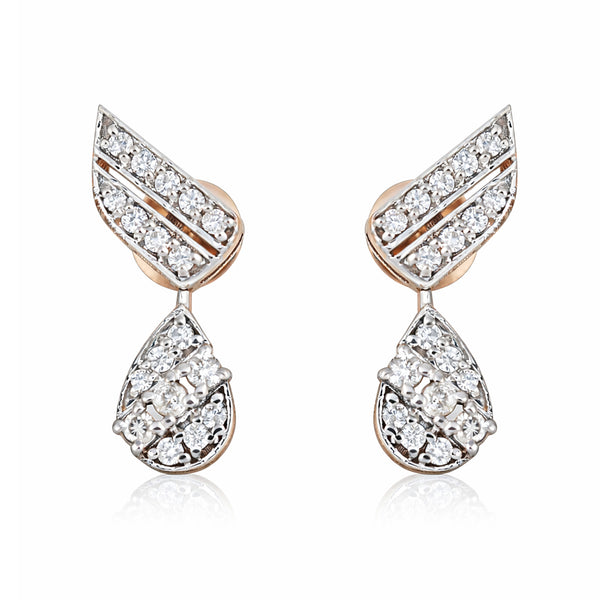 18K Lab-Grown Diamond Pave Round Stud Earrings