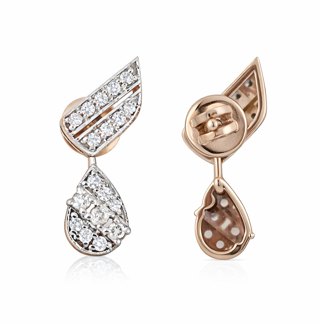 18K Lab-Grown Diamond Pave Round Stud Earrings