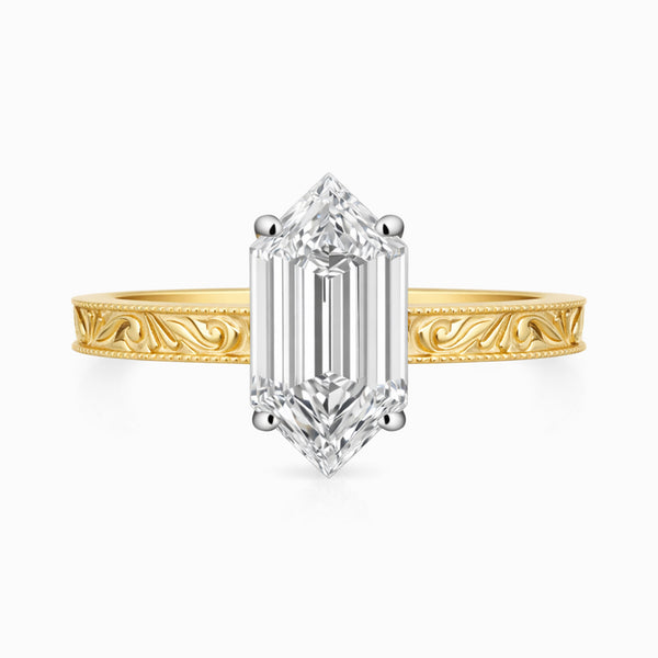 14K/18K Lab Grown Diamond Fancy Cut Ring for Women