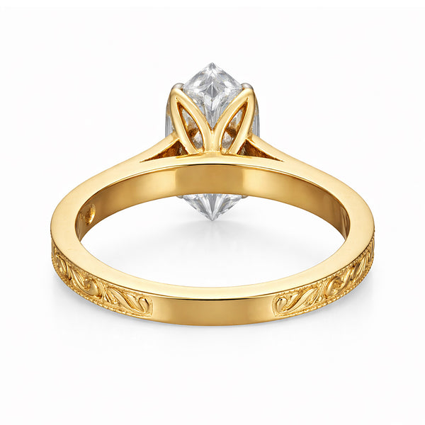 14K/18K Lab Grown Diamond Fancy Cut Ring for Women
