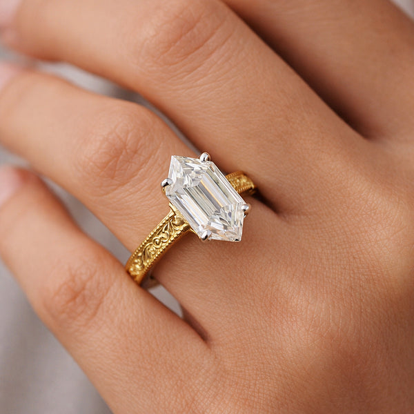 14K/18K Lab Grown Diamond Fancy Cut Ring for Women