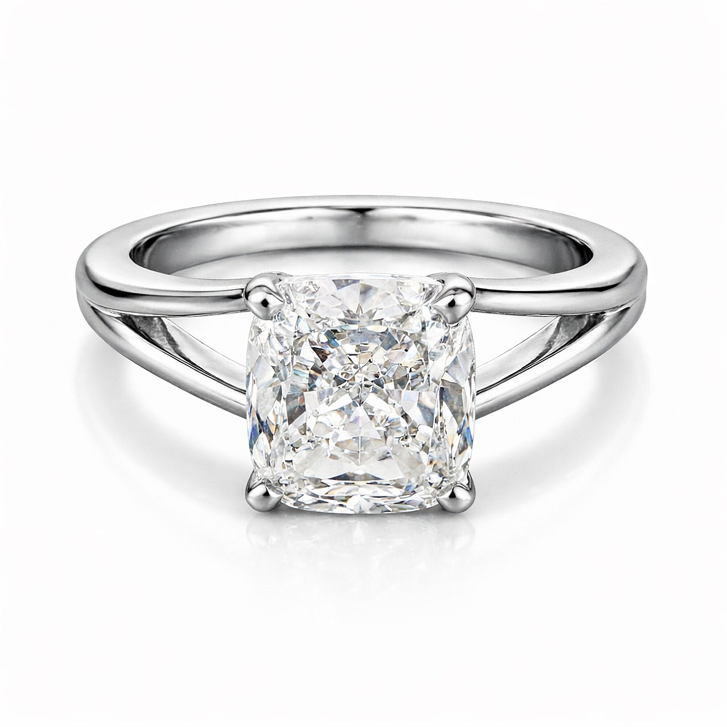 14K/18K Lab Grown Diamond Cushion Cut Ring for Women
