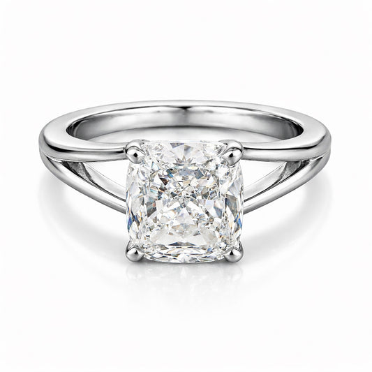 14K/18K Lab Grown Diamond Cushion Cut Ring for Women
