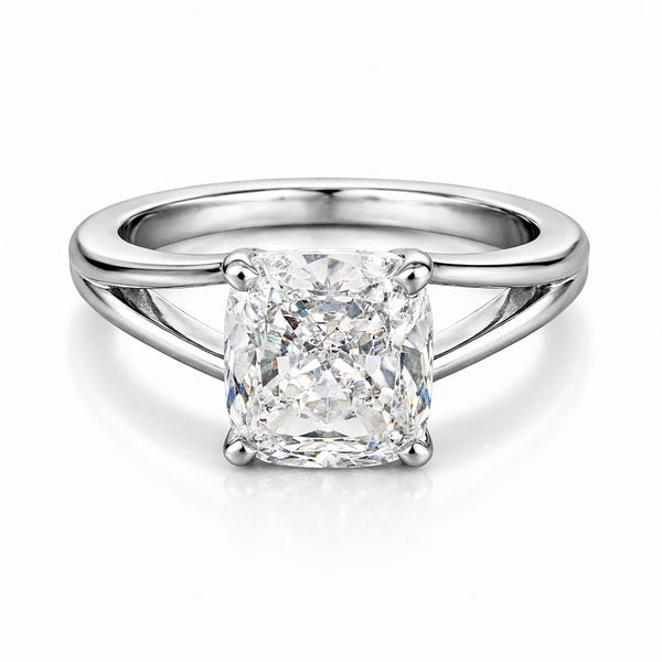 14K/18K Lab Grown Diamond Cushion Cut Ring for Women