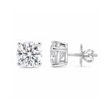 14K/18K Lab-Grown Diamond Solitaire Round Stud Earrings