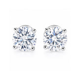 14K/18K Lab-Grown Diamond Solitaire Round Stud Earrings