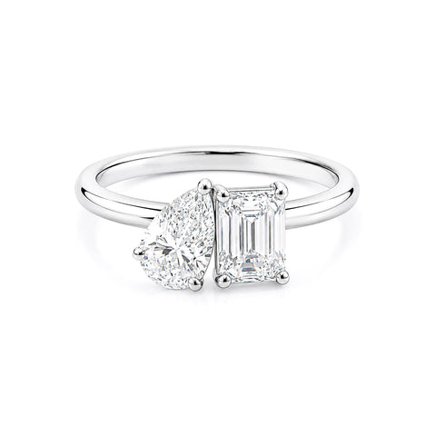 18K Lab Grown Diamond Emerald Cut Ring for Women