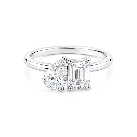 18K Lab Grown Diamond Emerald Cut Ring for Women