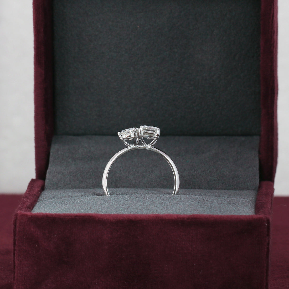 18K Lab Grown Diamond Emerald Cut Ring for Women