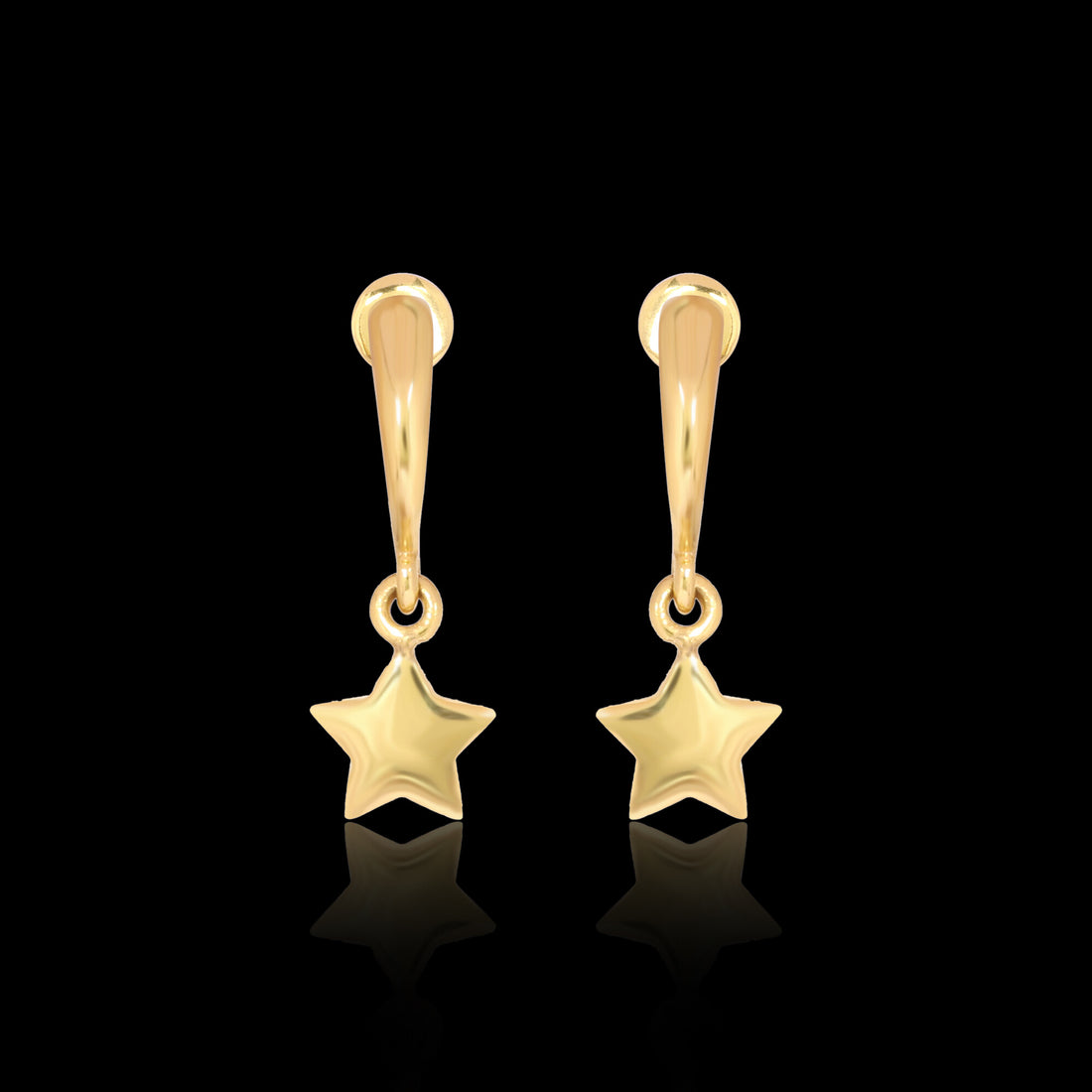18K Gold Star Stud Earrings
