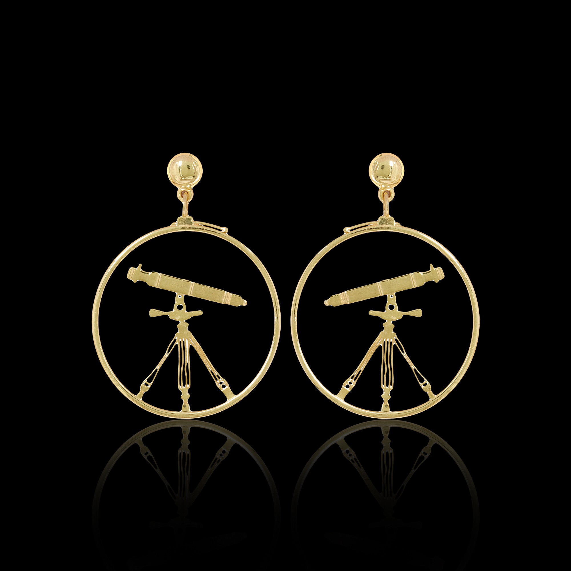 18K Gold Fancy Stud Earrings