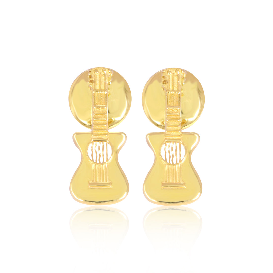 18K Gold Guitar Stud Earrings