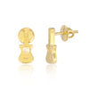 18K Gold Guitar Stud Earrings