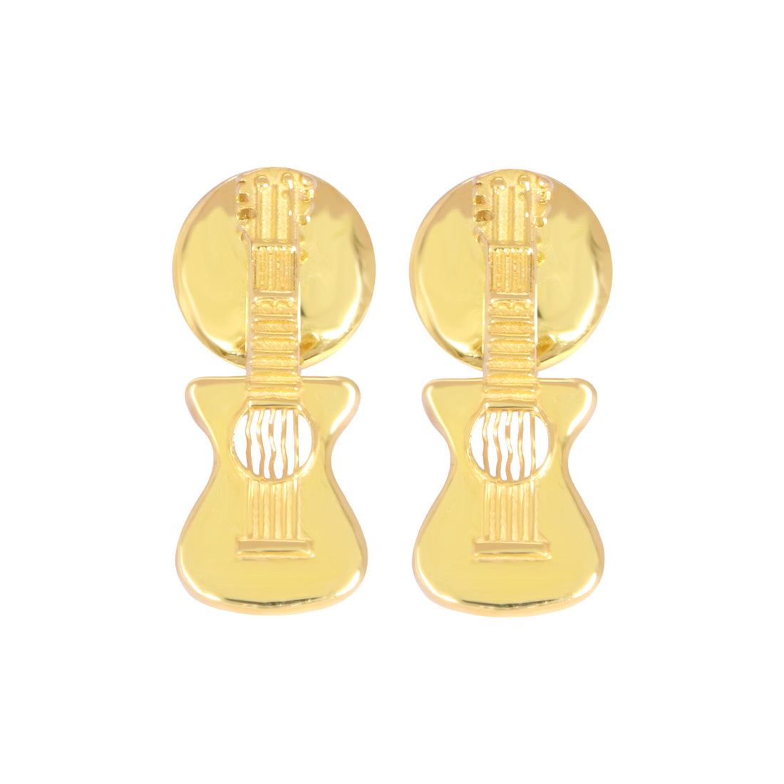 18K Gold Guitar Stud Earrings