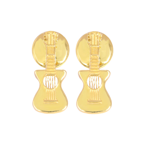 18K Gold Guitar Stud Earrings
