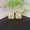 18K Lab-Grown Diamond Pave Round Stud Earrings