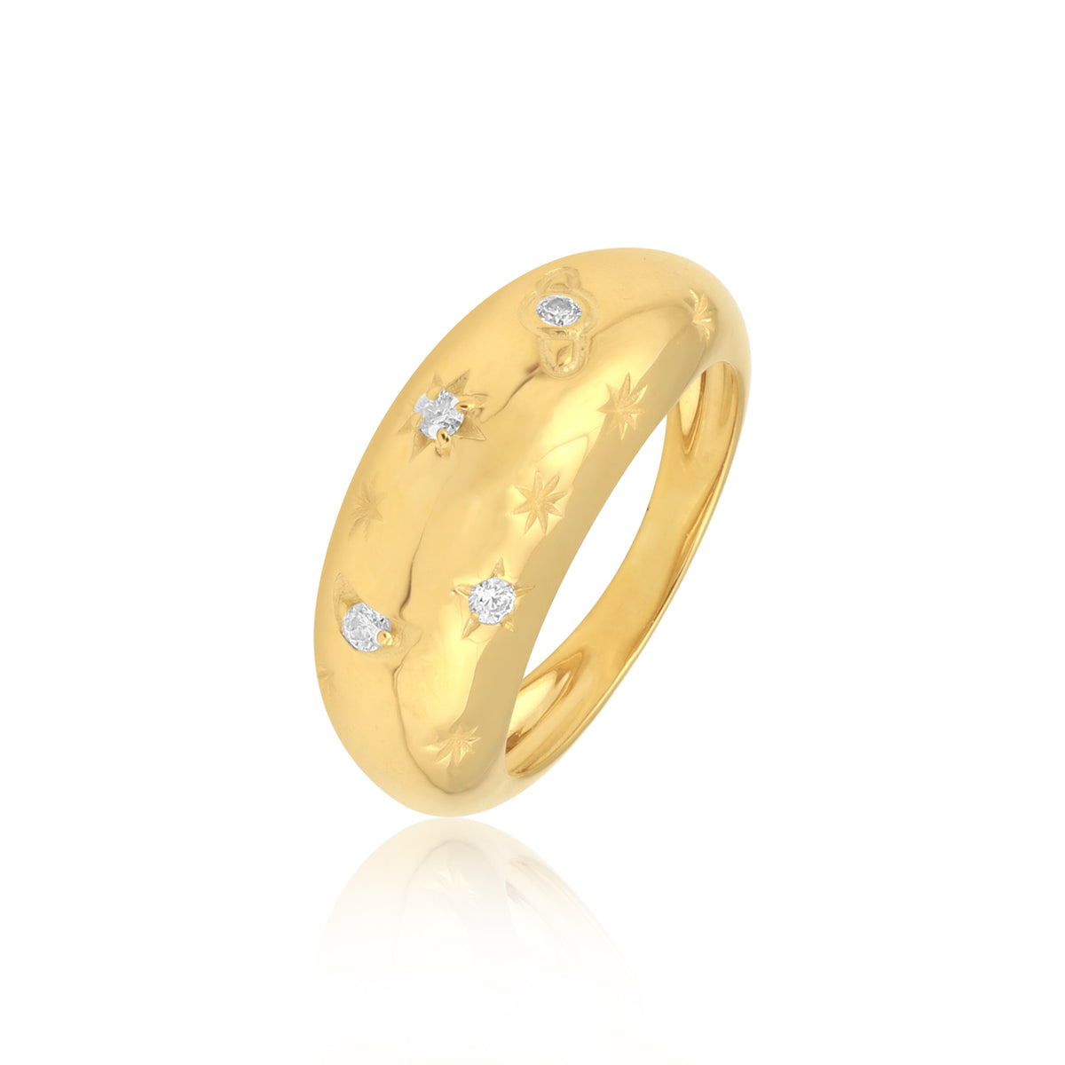 14K Lab Grown Diamond Round Delicate Cluster Ring | IGI Certified