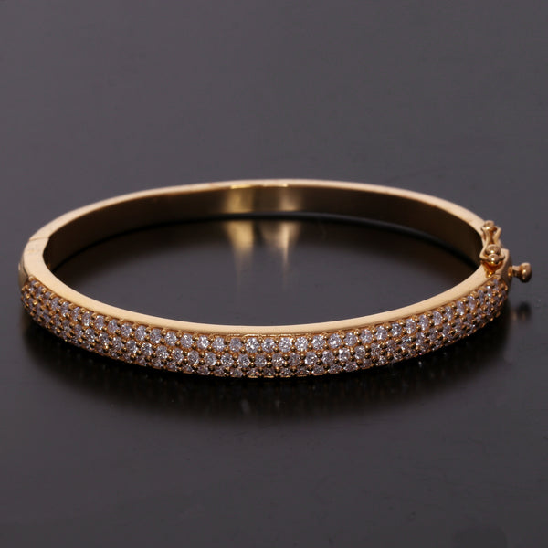 18K Lab Grown Diamond Tennis Bracelet – Round Cut, 3.26ct, BIS Hallmark Gold