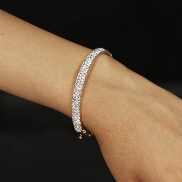 18K Lab Grown Diamond Tennis Bracelet – Round Cut, 3.26ct, BIS Hallmark Gold