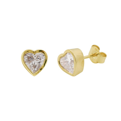 18K Lab-Grown Diamond Solitaire Heart Stud Earrings, 3 Ct VVS/E, IGI Certified