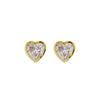 18K Lab-Grown Diamond Heart Stud Earrings
