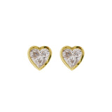 18K Lab-Grown Diamond Heart Stud Earrings